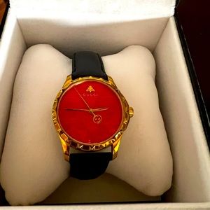 Gucci G Timeless Coral Red Dial Quartz Watch